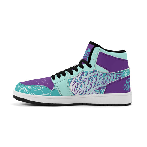 Metari 6T7 High Top Snekonz feat Stykonz Turquoise Mix Script | Hip Hop Streetwear Kicks - Stykonz Graffiti Streetwear